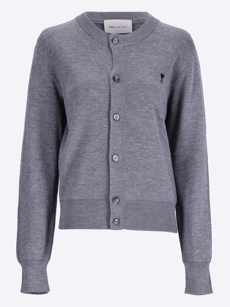 Crewneck cardigan with ami de coeur 1