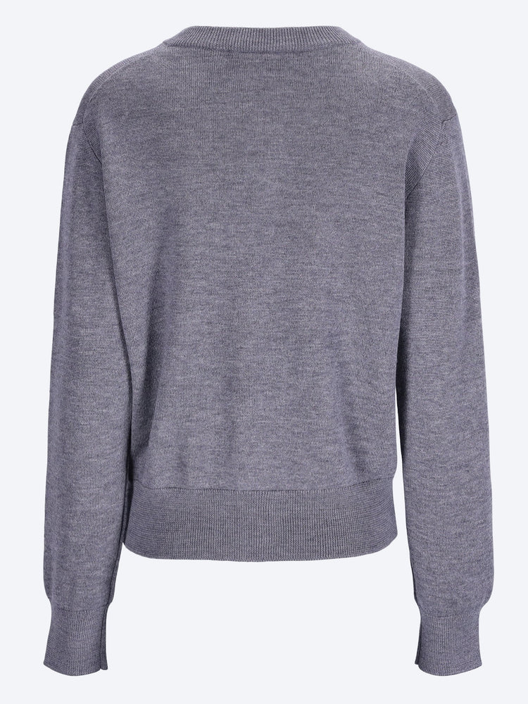 Crewneck cardigan with ami de coeur 3