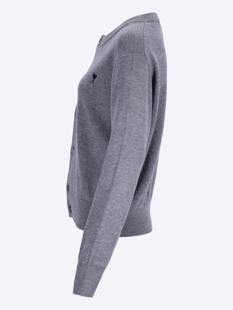 Crewneck cardigan with ami de coeur 2