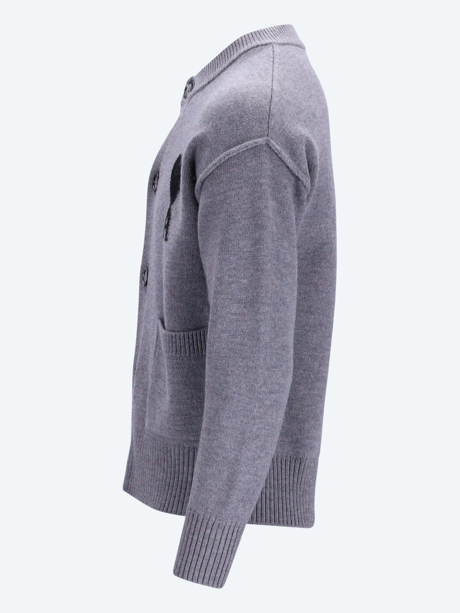 Crewneck cardigan with contrasted ami de coeur 2