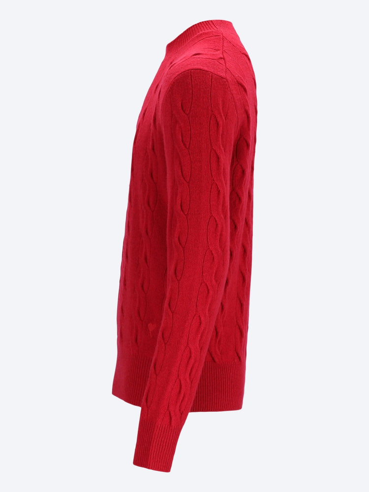 Crewneck sweater with tonal ami de coeur 2