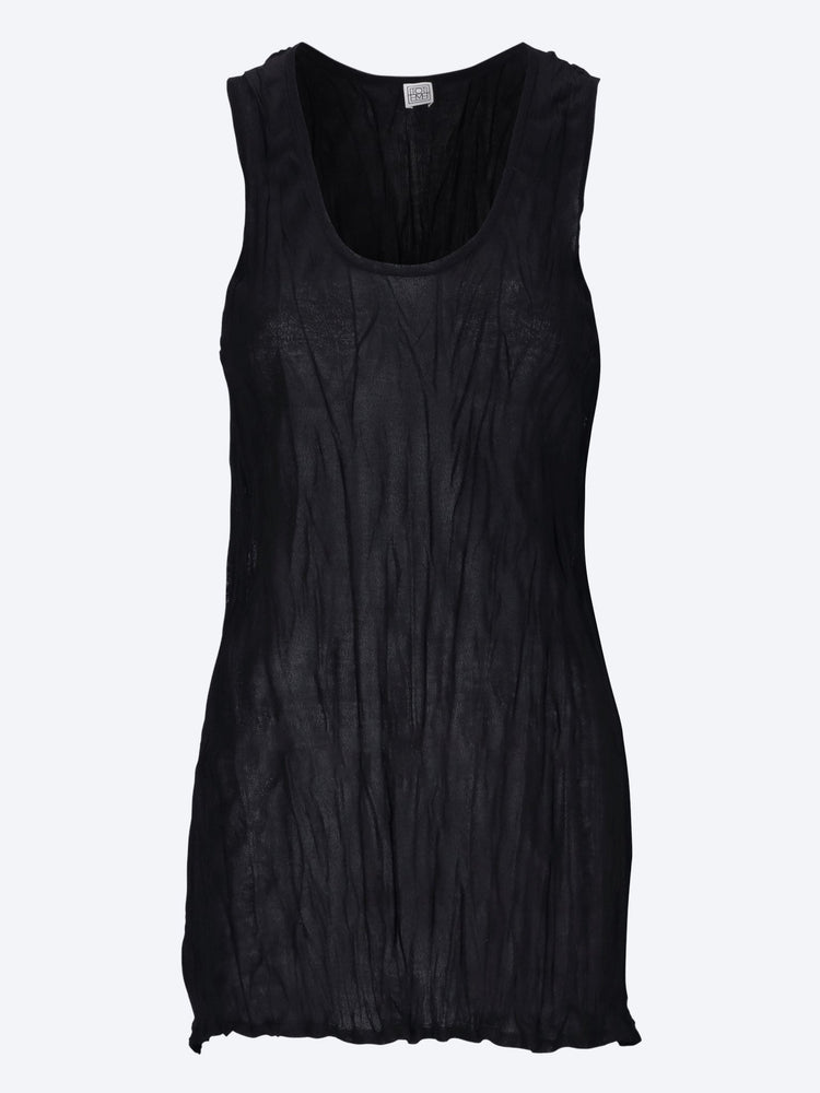 Crinkled knit tank top 1