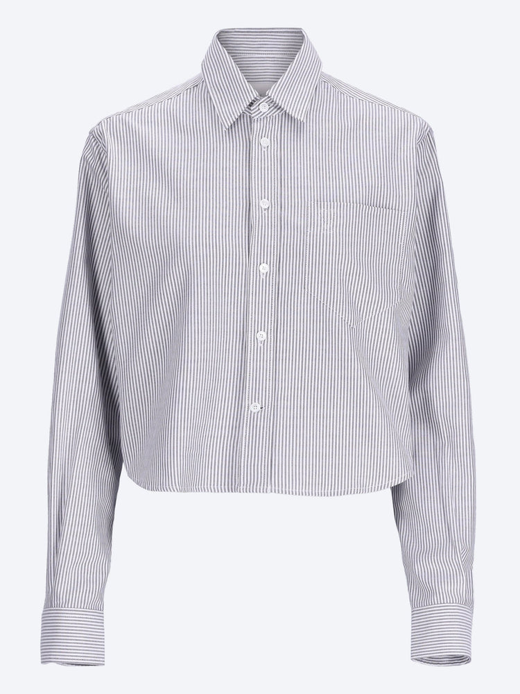 Cropped classic fit shirt with embossed ami de coeur at patch pocket 1