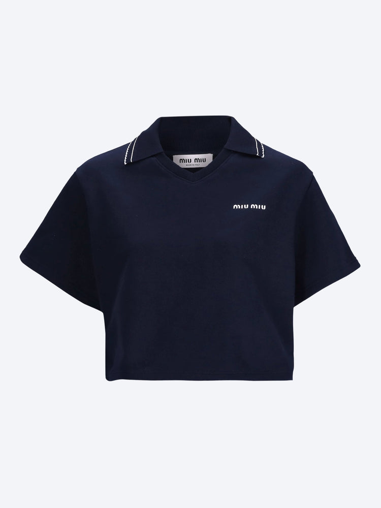 Cropped cotton fleece sweatshirt 1