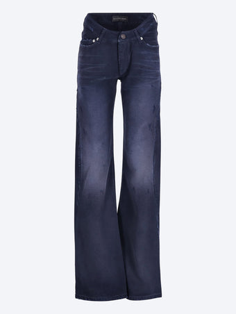 Curved waist pants