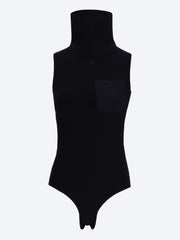Cut-out high collar knit top ref: