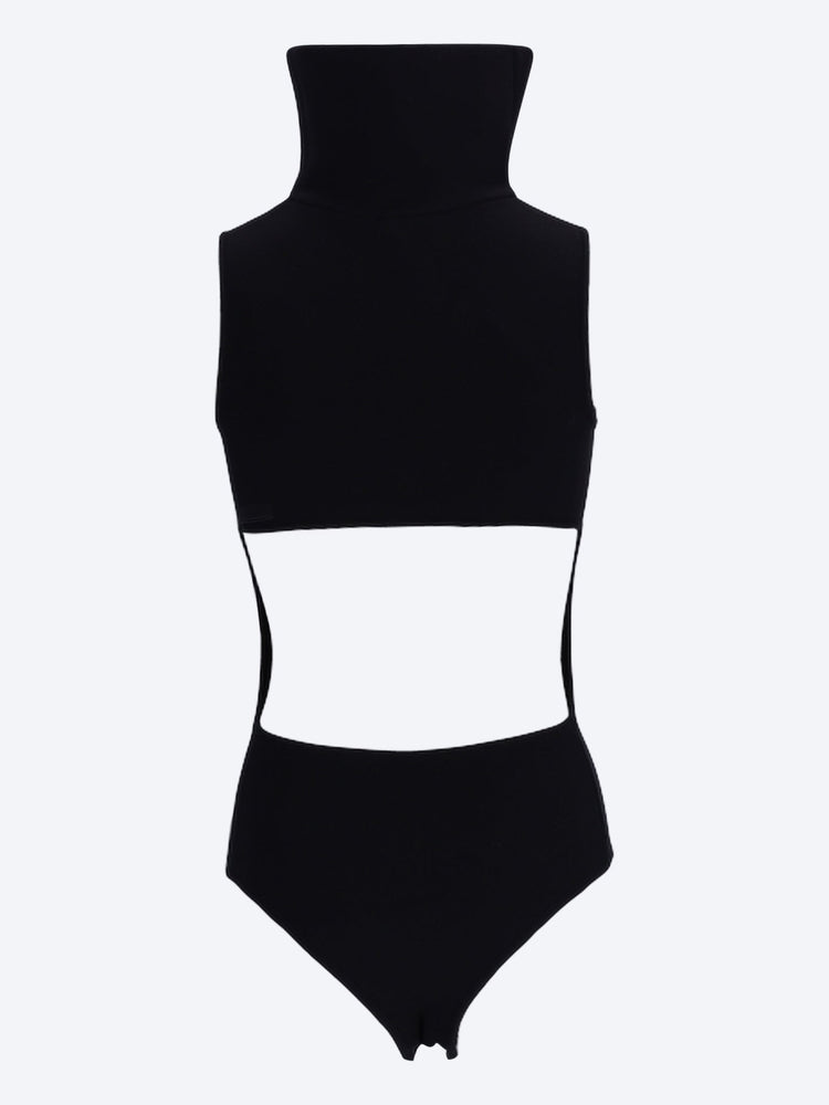 Cut-out high collar knit top 3