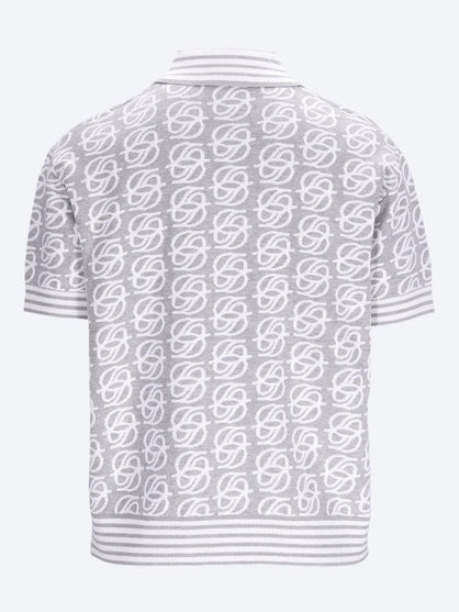 D mirror monogram knit polo