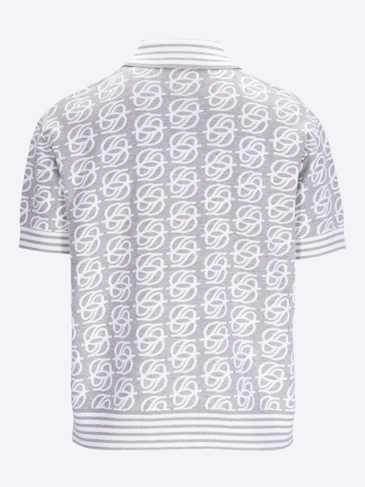 D mirror monogram knit polo 2