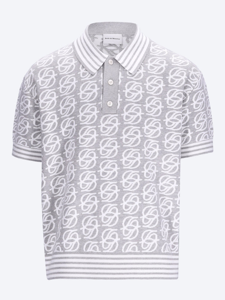 D mirror monogram knit polo 1
