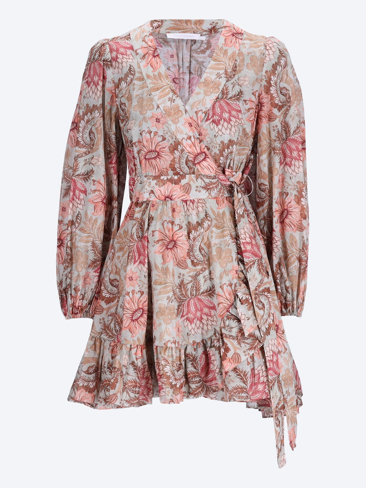 Daylight mini wrap frill dress 1