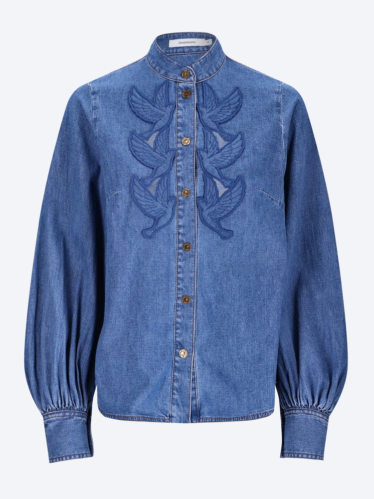 Denim applique shirt 1