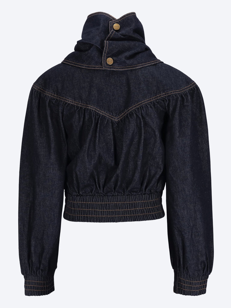 Denim handkerchief bomber jacket 4