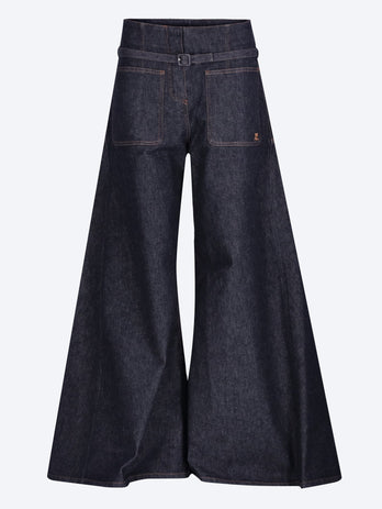 Denim palazzo pants