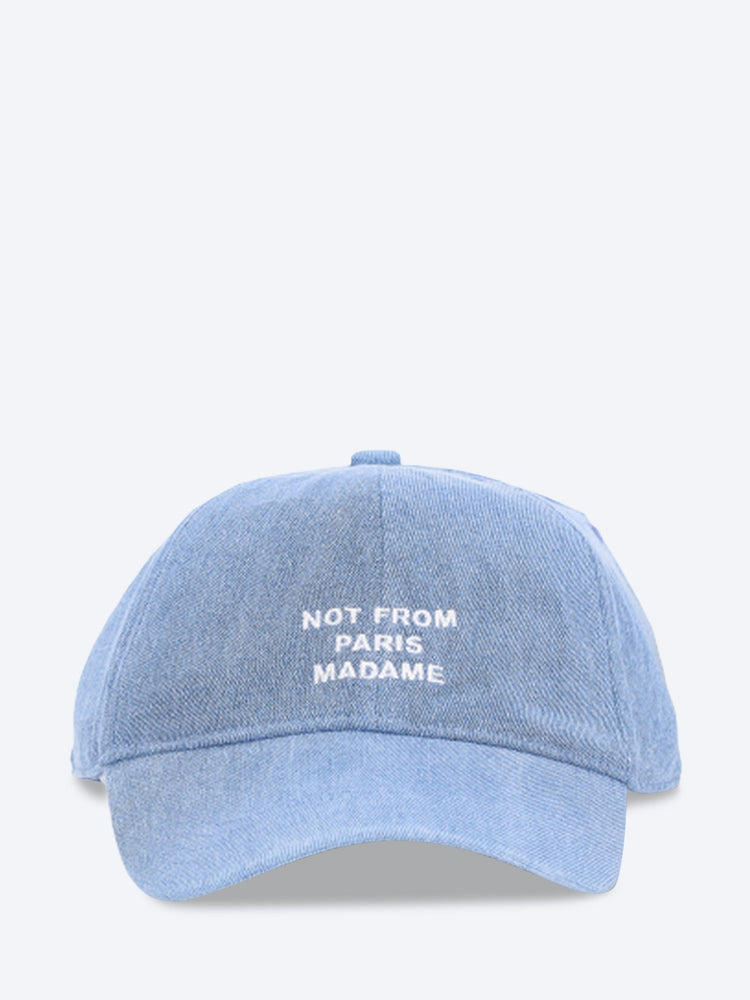 Kappe aus Denim mit Slogan 1