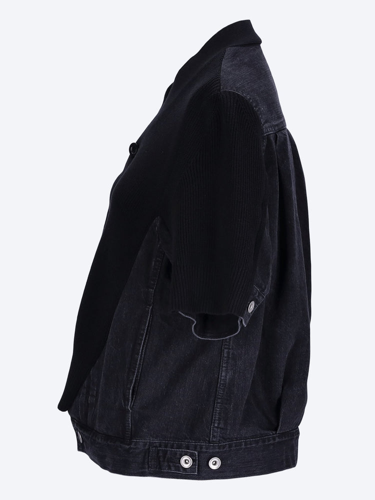 Denim x knit cardigan 2