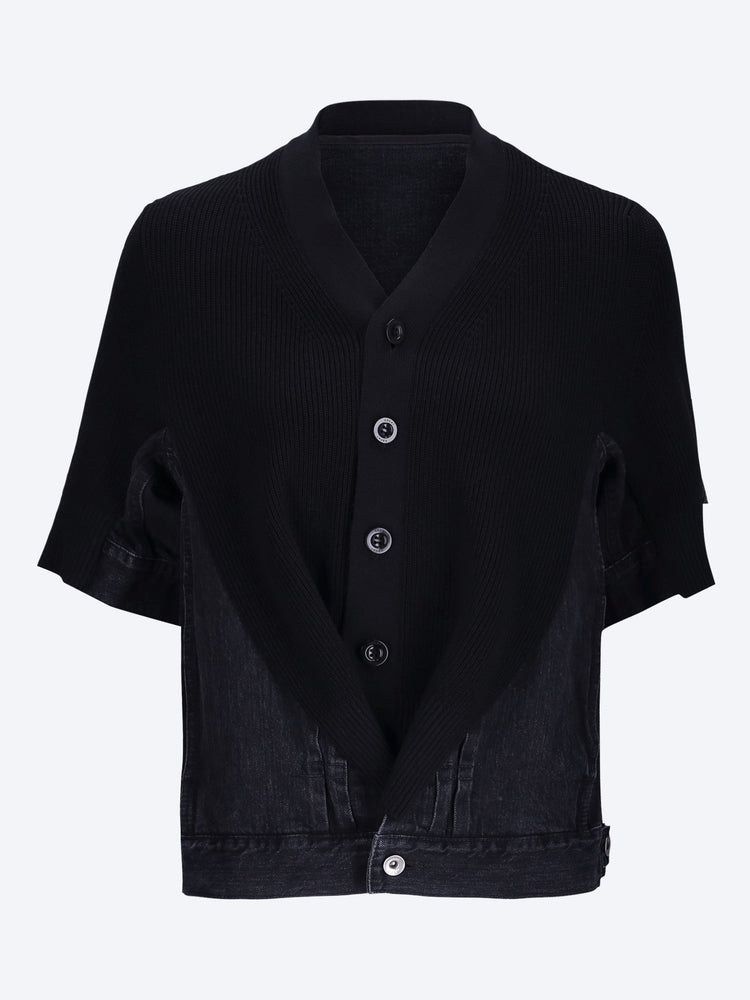 Denim x knit cardigan 1