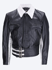 Chien en veste de cuir de retenue ref: