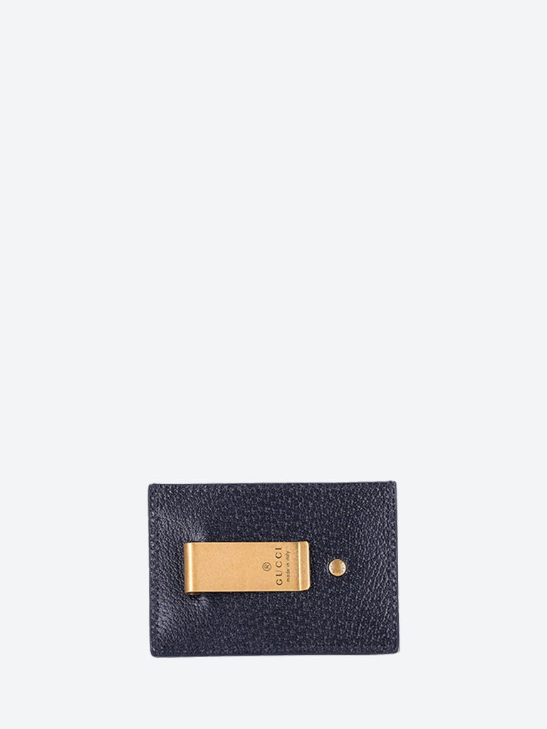 Portefeuille avec pince à billets en cuir GG Marmont 2