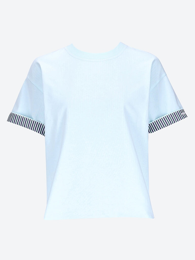 Double Layer Striped Cotton T-Shirt 1