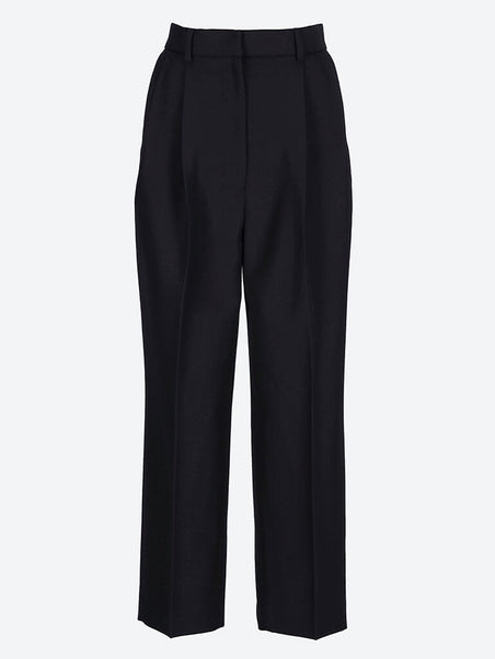 Double-pleated cropped pants