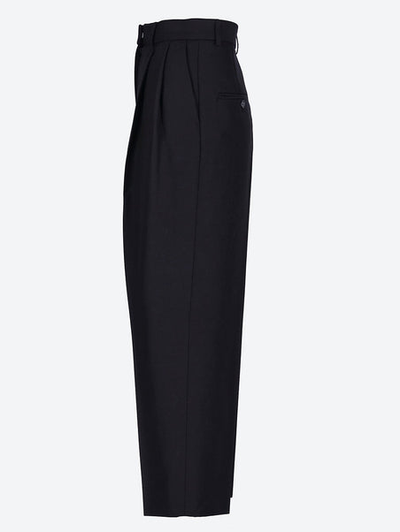 Double-pleated cropped pants