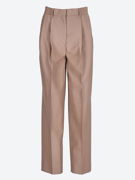 Double-pleated tailored pants