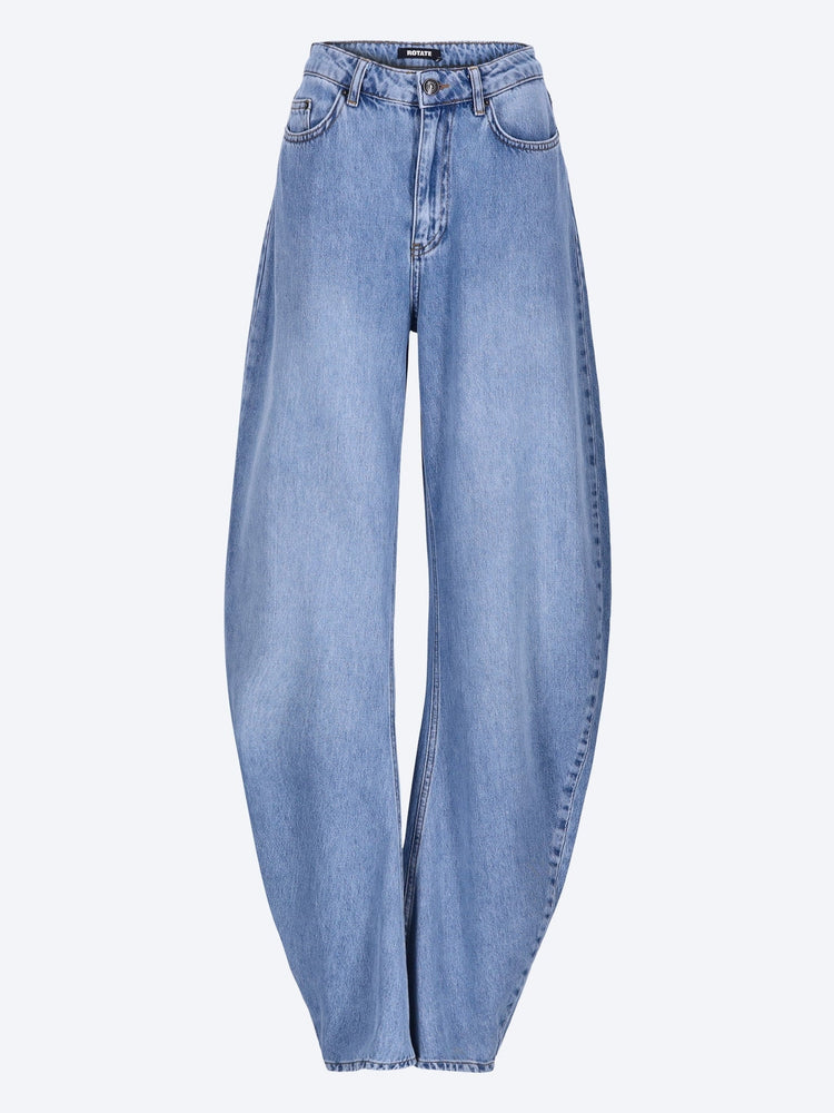 Draped barrel leg jeans 1
