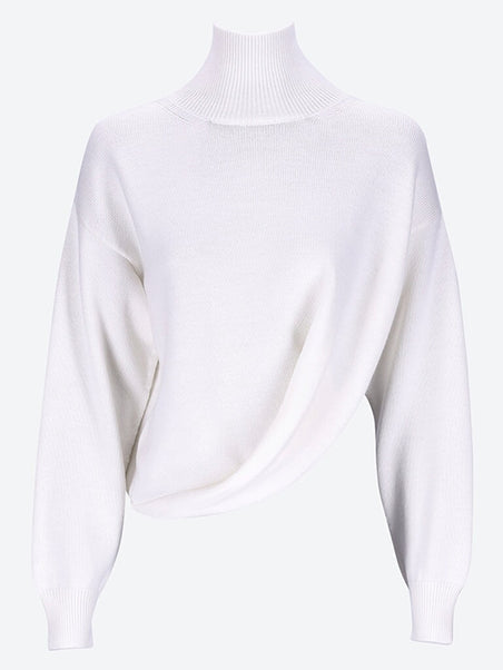 Draped wool turtleneck sweater