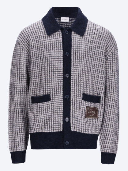 Strick-Cardigan mit Drùle-Patch und Waffelmuster