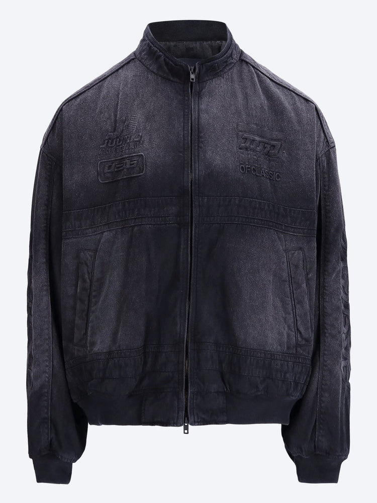 Dyed racing design bomber jacket 1