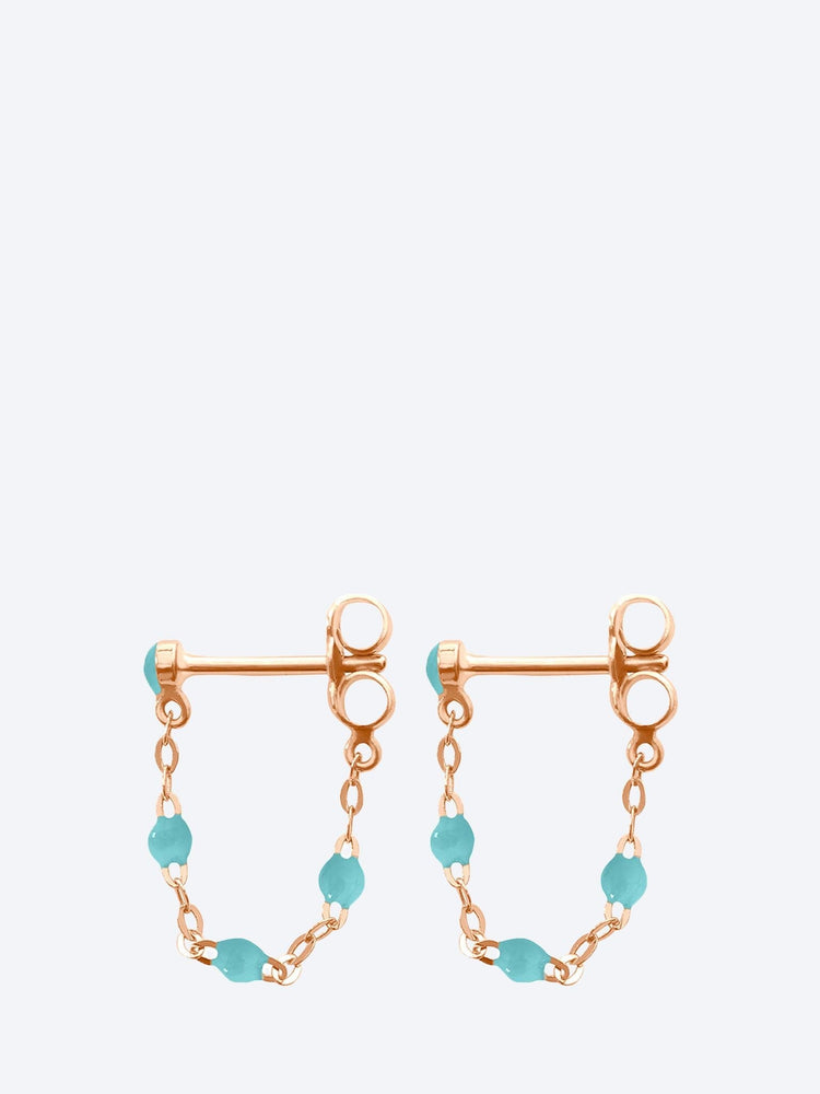 Earrings or rose resine turquoise vert 1