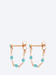 Earrings or rose resine turquoise vert ref: