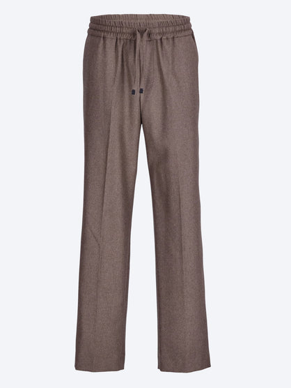 Elastic waist flannel pants