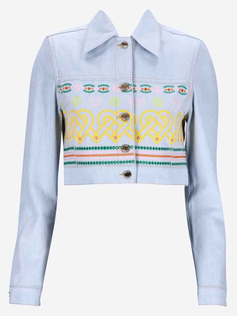 Embroidered denim jacket 1