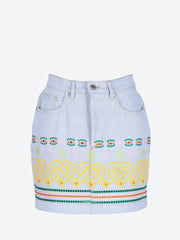 Embroidered denim skirt ref: