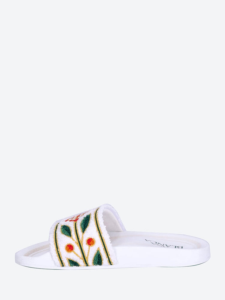 Embroidered terry slides 4