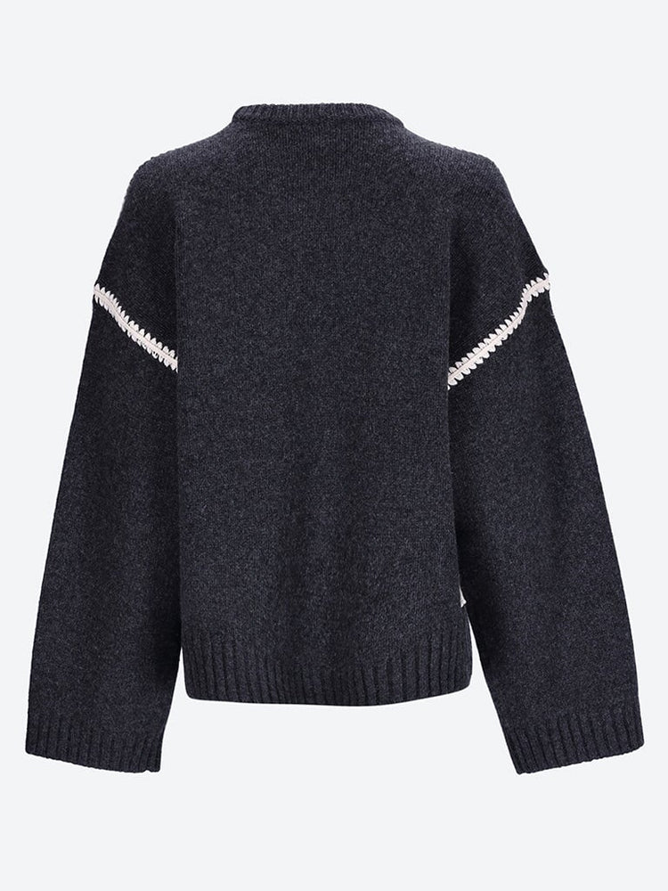 Embroidered wool cashmere sweater 3