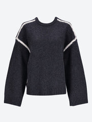 Embroidered wool cashmere sweater ref: