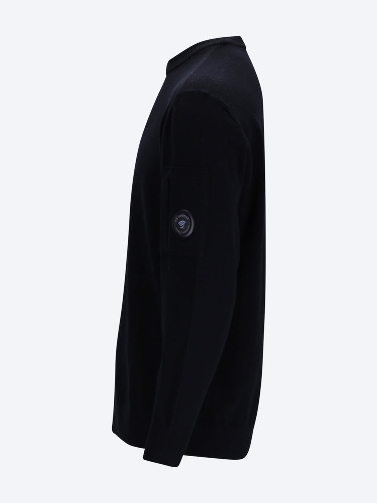 Extrafine merino wool lens crewneck sweater 2