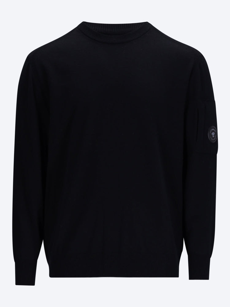 Extrafine merino wool lens crewneck sweater 1