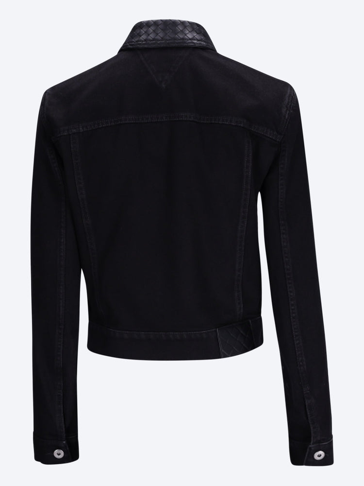 Ausgebleichte schwarze Jeansjacke 3