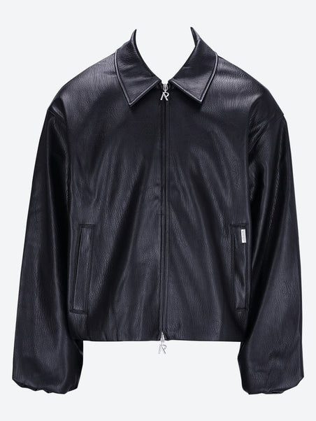 Faux leather bomber