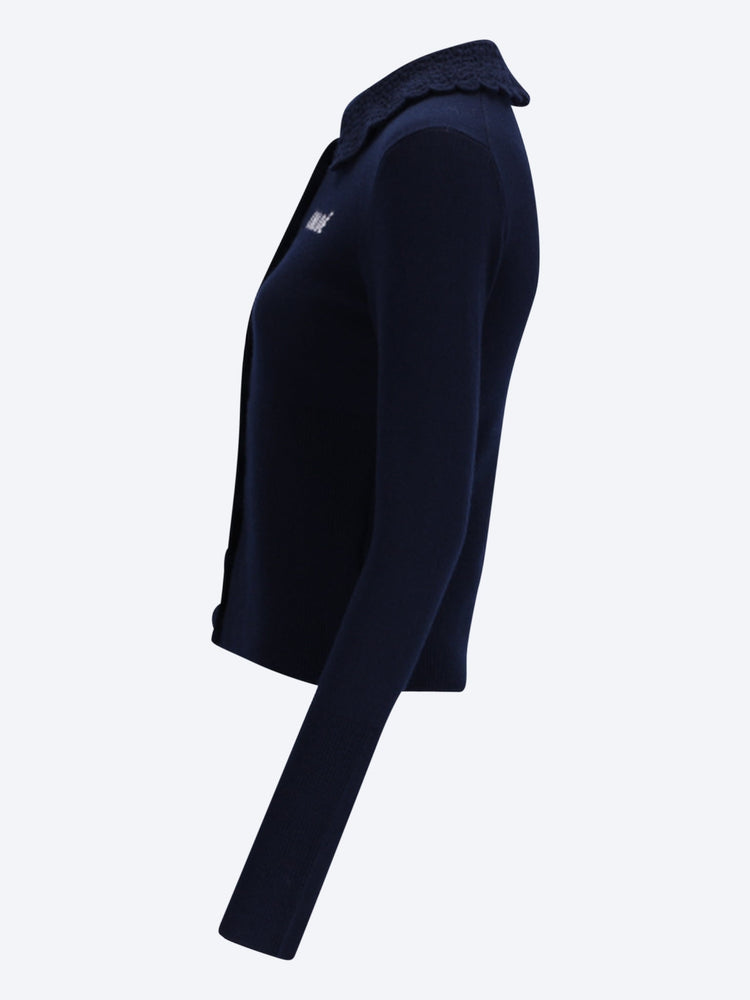 Taillierter Cardigan mit Logo 2