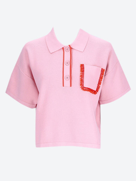 Flame polo with embroidery