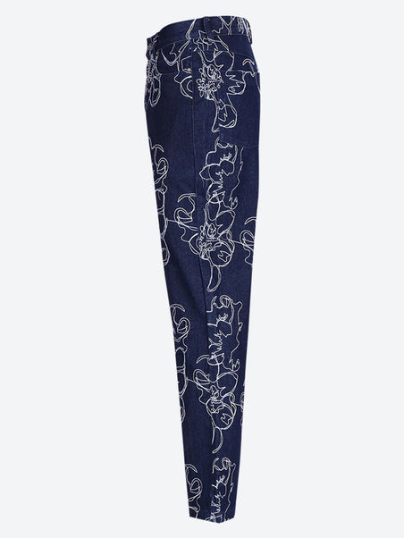 Flower stitch pants