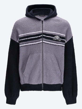 Sweat à capuche à zip-up moelleux