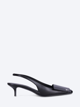 Fold kitten slingbacks