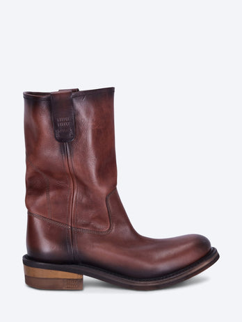 Foule leather boots