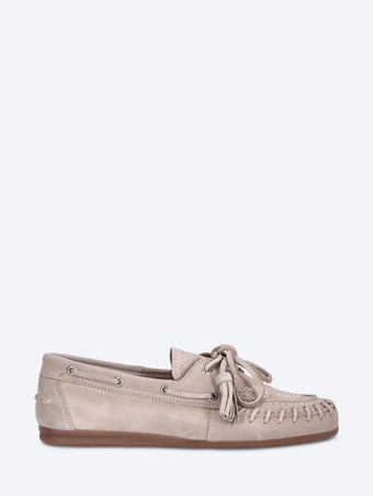 Fringe brushed boat loafers